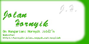 jolan hornyik business card